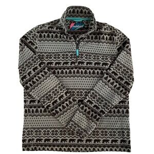 Chubbies Pullover Fleece Nordic Bear Design Gray Size M